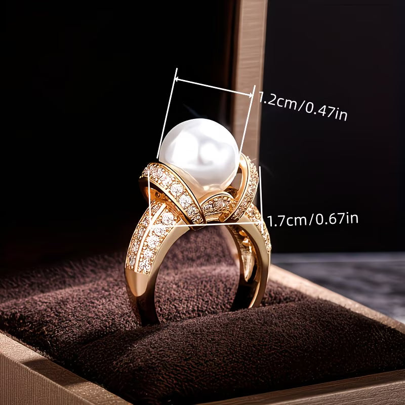 Anillo Crown de Tres Perlas