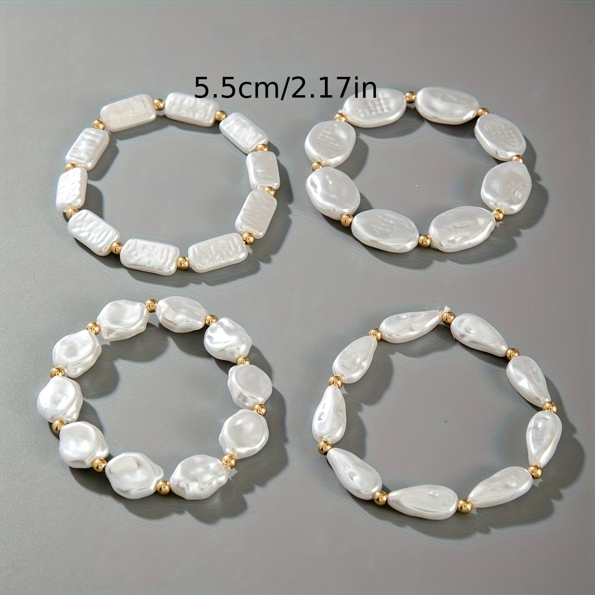 Set de 4 Pulseras Statement de Perlas