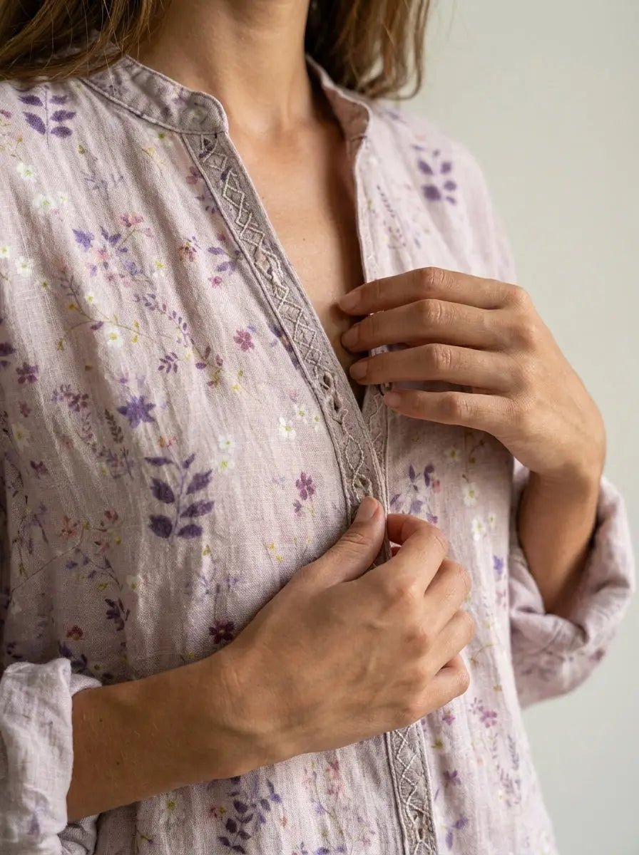 Brianna | Camisa Elegante Vintage con Estampado Floral - Elena Duval