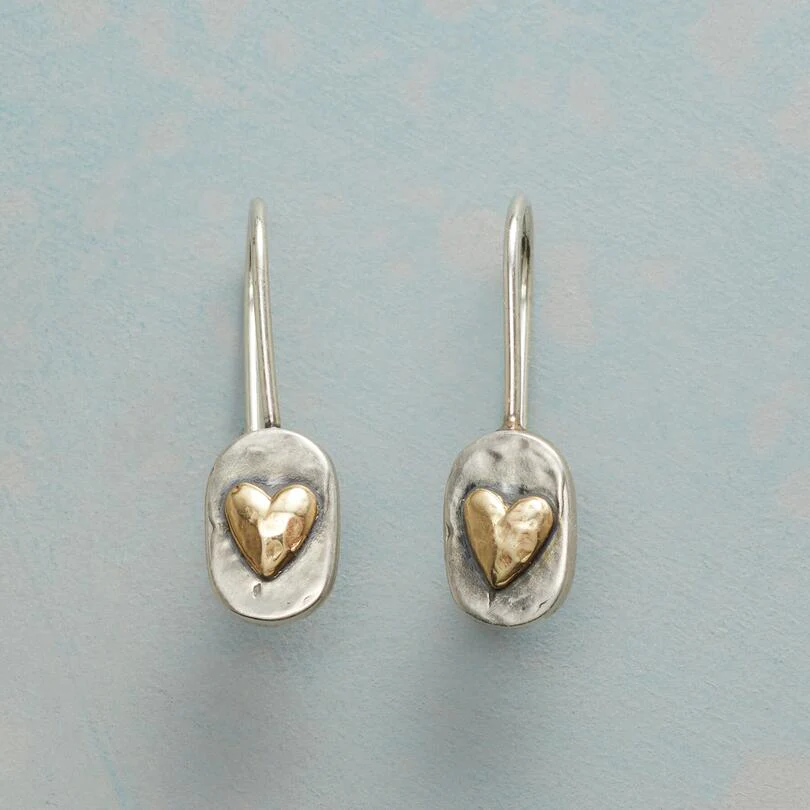 Macarena | Pendientes en Forma de Corazón Plateados y Dorados