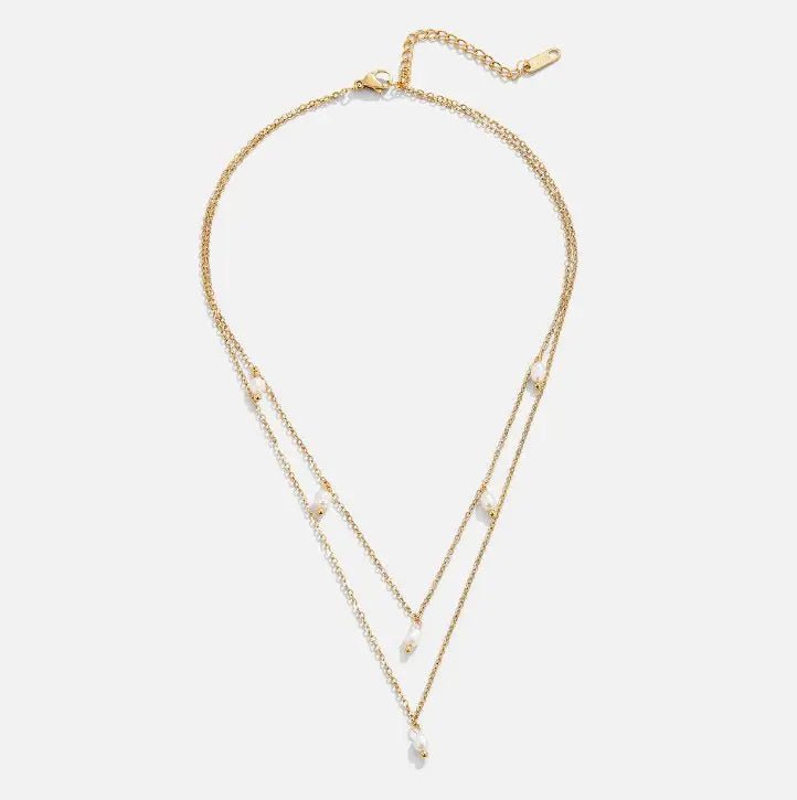 Larisa | Collar Doble con Colgante en V - Elena Duval