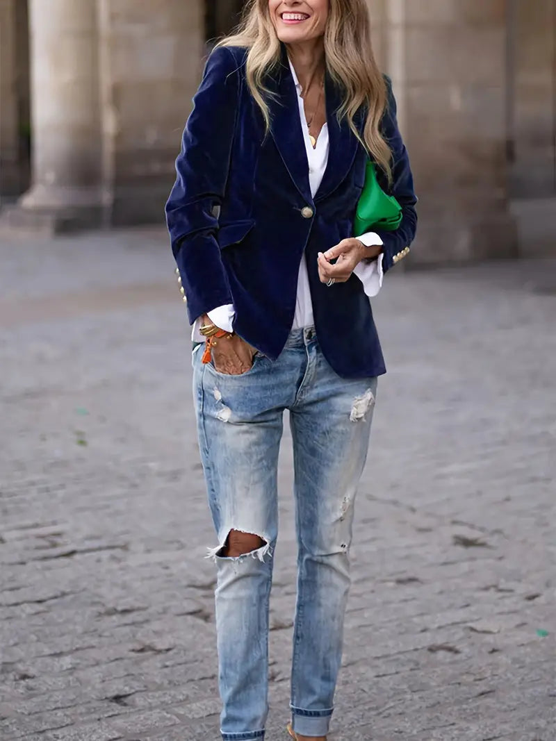 Carole™ | Elegant Velvet Blazer