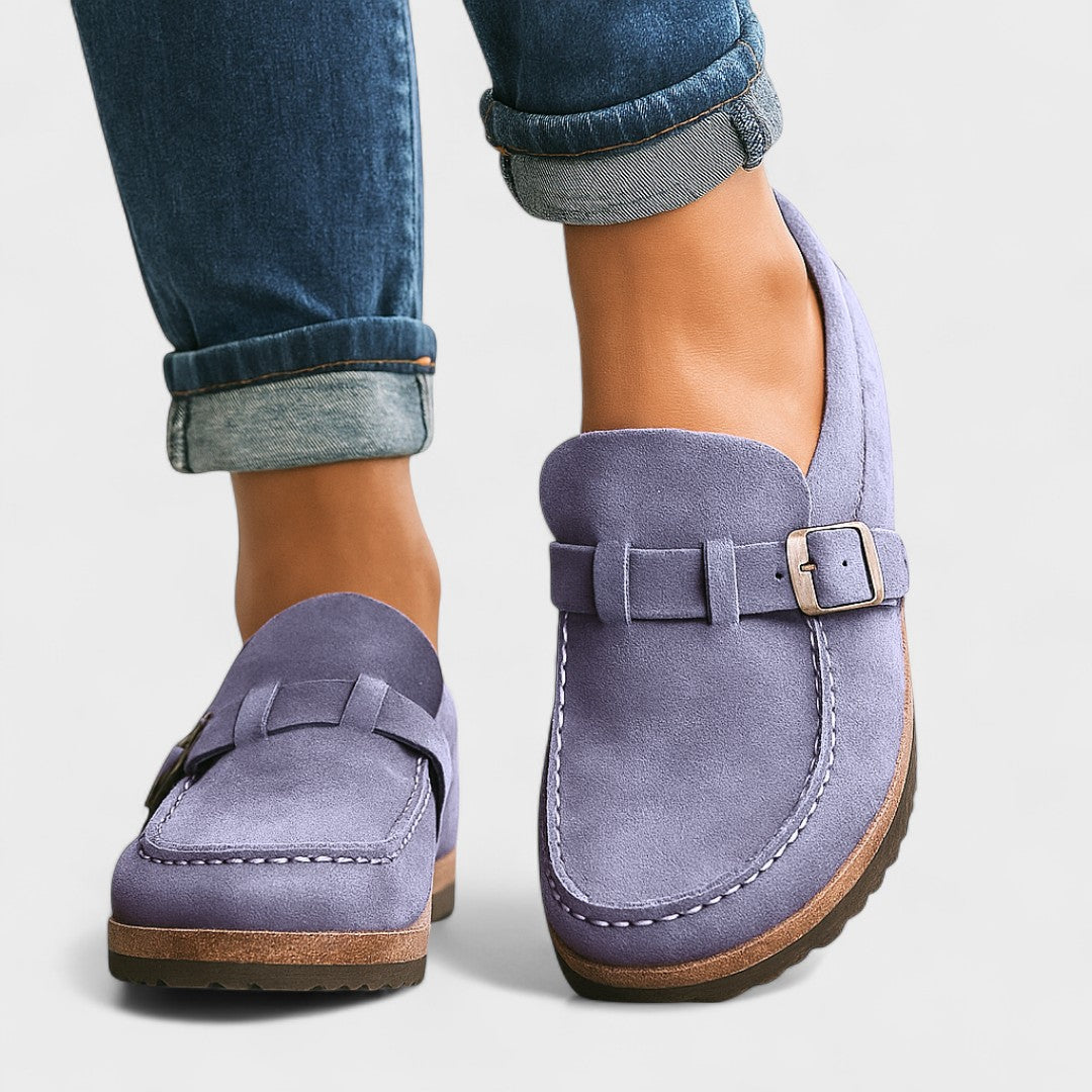 Inês | Mocasines de Ante con Hebilla