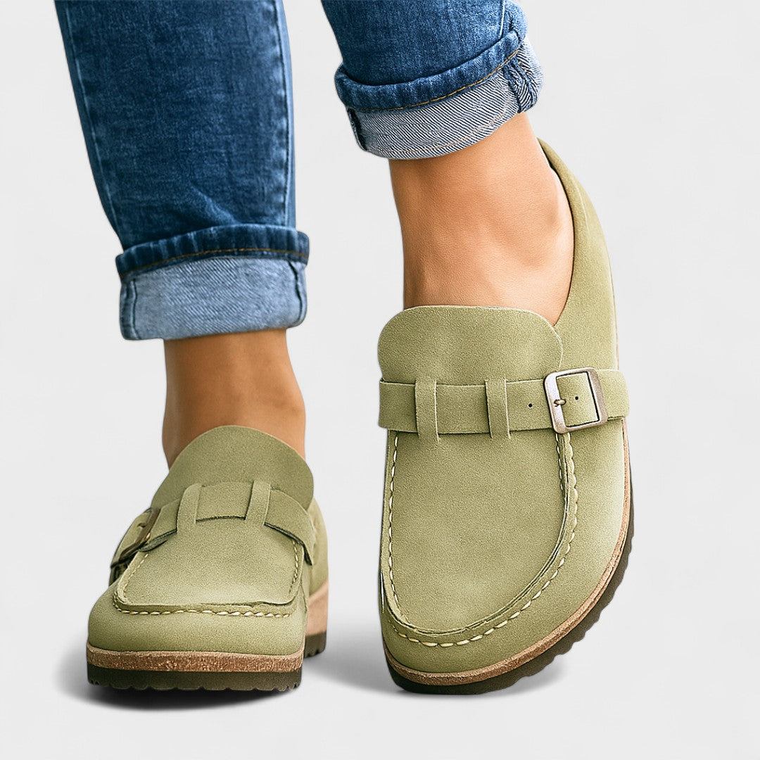 Inês | Mocasines de Ante con Hebilla