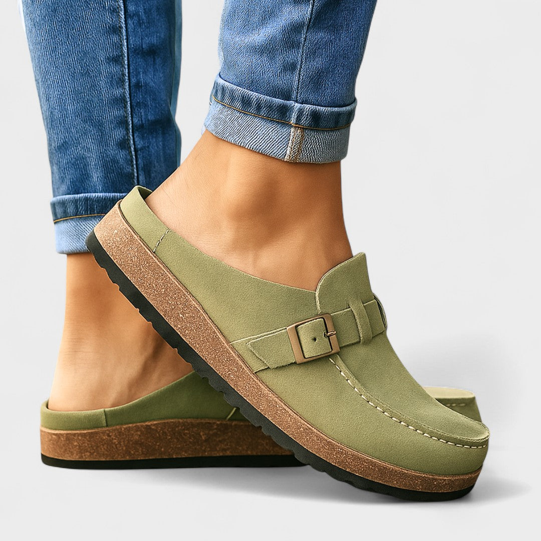 Inês | Mocasines de Ante con Hebilla