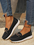 Hazzie | Women's Chain Bit Slip-On Loafers Casual Flat Shoes