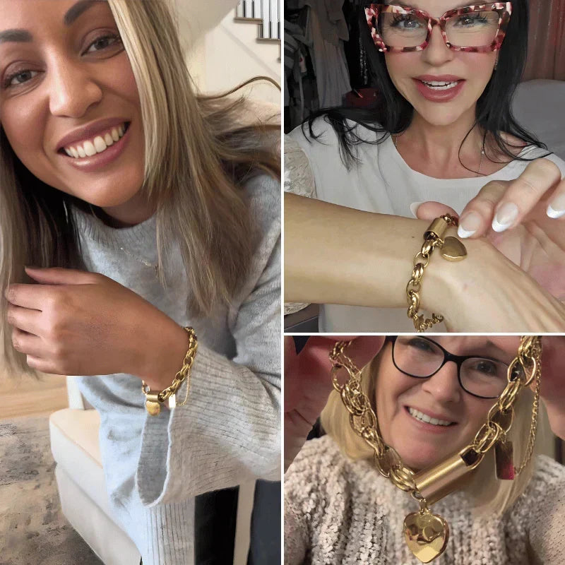 Guadalupe | Pulsera con Dije de Corazón Dorado
