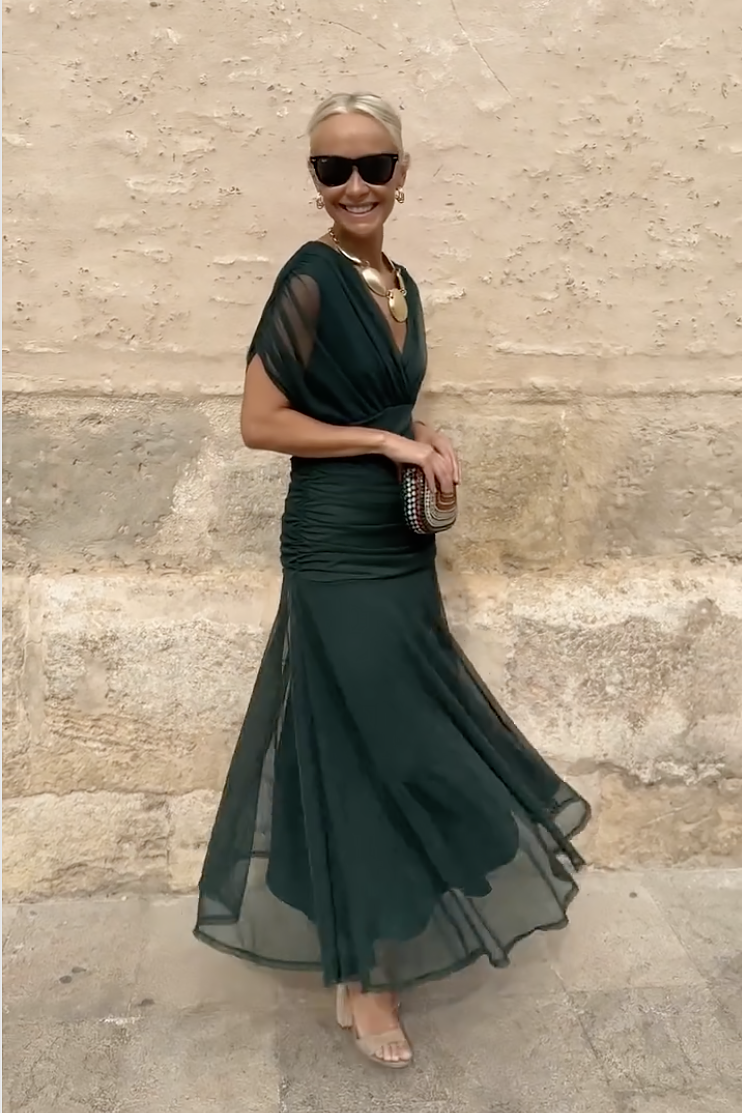 Alison™ | Elegant V-neck Fantasy Party Maxi Dress