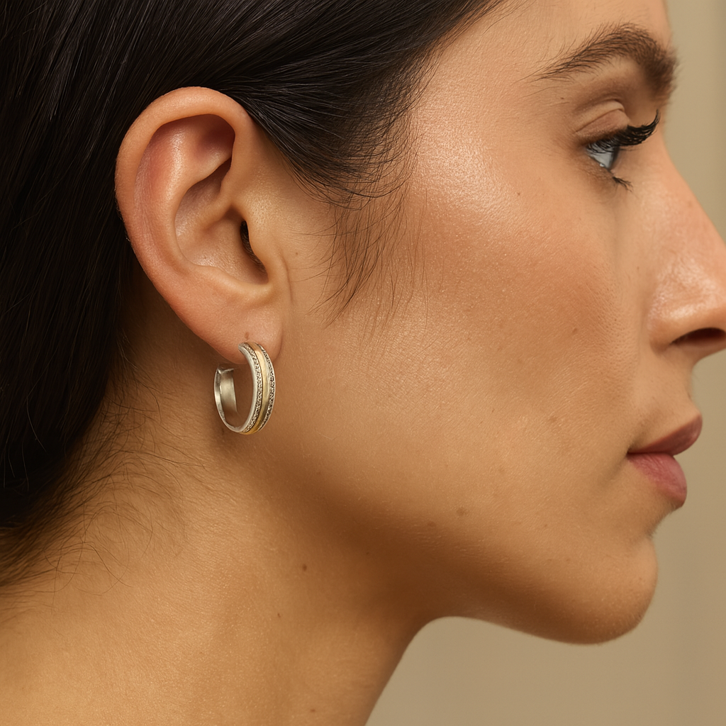 Mia - Pendientes vintage de plata con detalles dorados