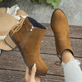 Joana | Botas Clássicas de Cano Curto com Salto Largo