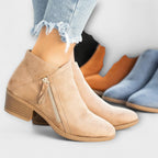 Larissa | Botas de Ante con Tacón Ancho
