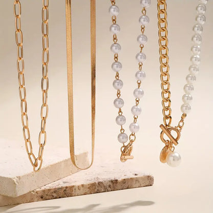 Conjunto de Collares de Perlas Superpuestos