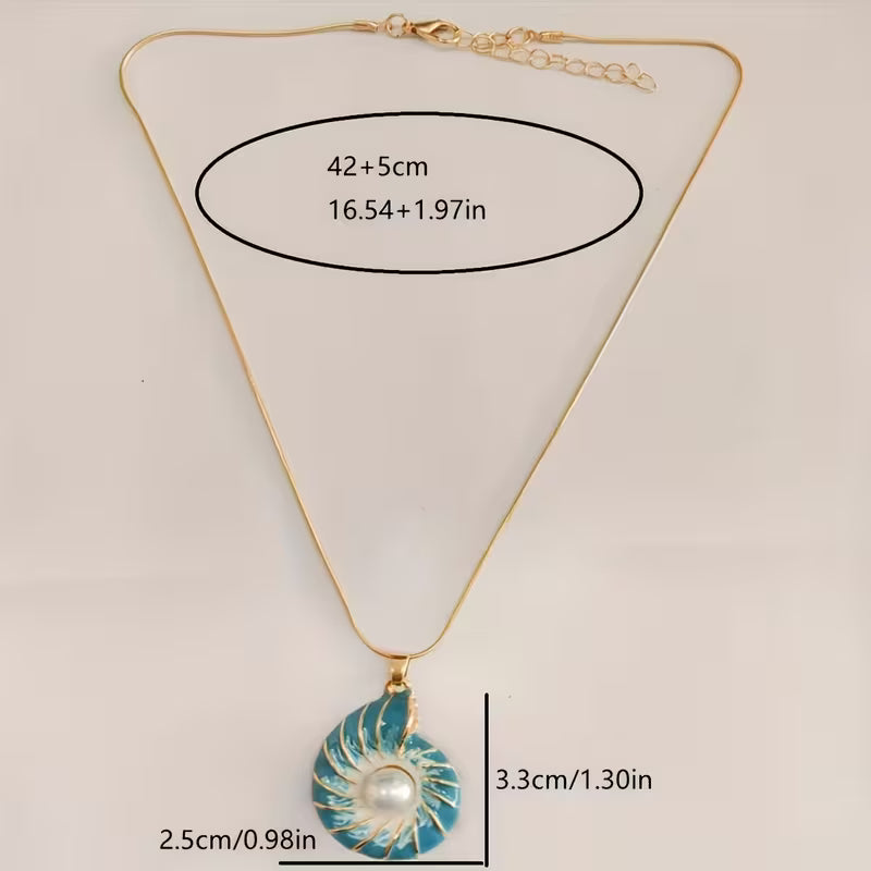 Collar con Colgante de Concha y Perla