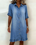 Maria | Vestido Vaquero con Pliegues