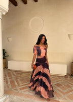 Catarina | Vestido Maxi Asimétrico con Estampado Abstracto