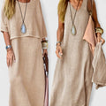 Lea | Women's Two-Piece Set Maxi Dress & Short Sleeve Top