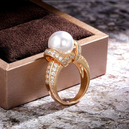Anillo Crown de Tres Perlas