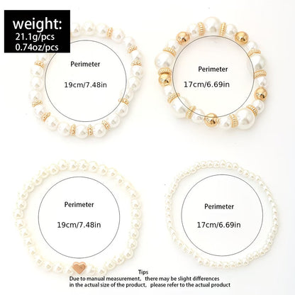 Set de 4 Pulseras de Perlas