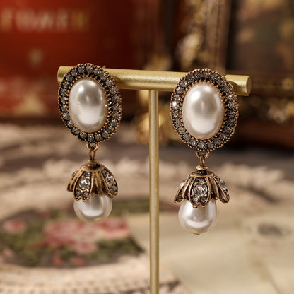 Pendientes Vintage de Perla Enmarcada