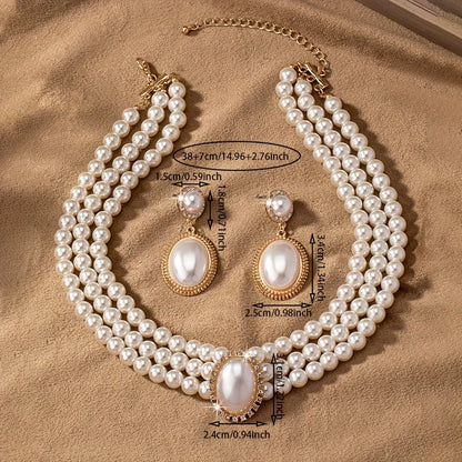Conjunto Clásico de Perlas en Hilera