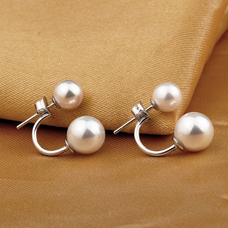 Pendientes Statement de Doble Perla