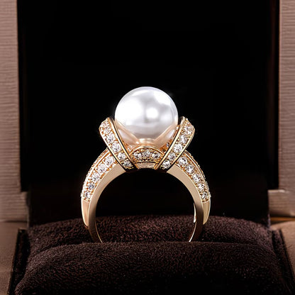 Anillo Crown de Tres Perlas