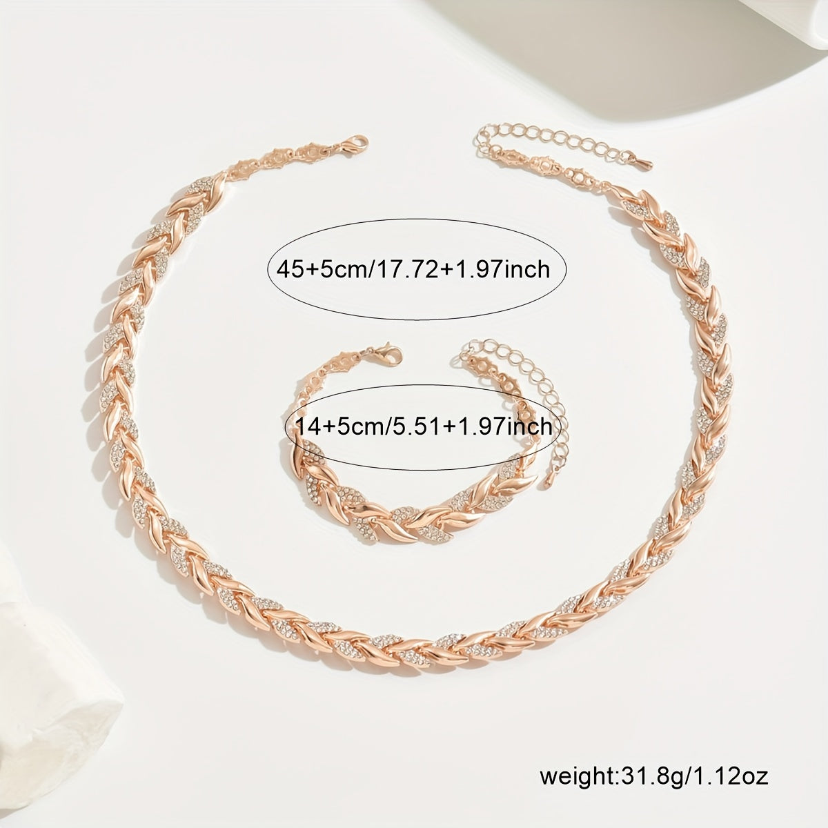 Berta | Set de Joyas de Espiga con Cristales