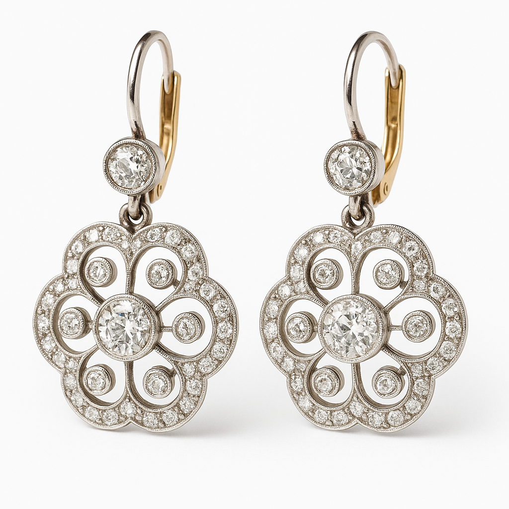 Magdalena - Pendientes vintage con mandala de cristal