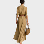 Julia | Vestido Maxi Ajustado de Manga Larga