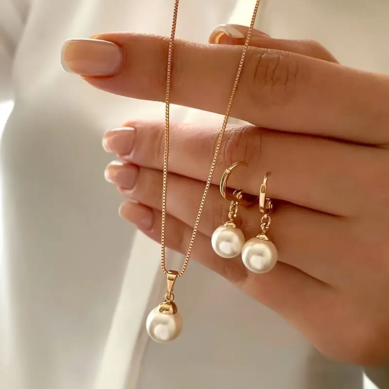 Conjunto de Collar de Perlas Graceful
