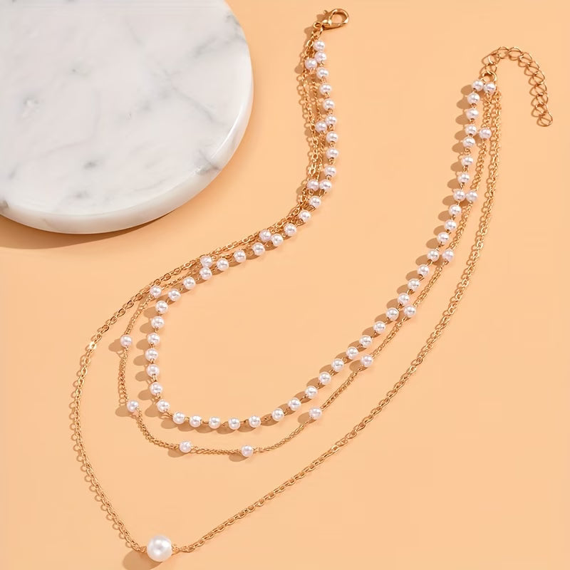 Set Trinity de Tres Collares de Perlas