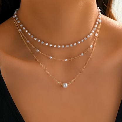 Set Trinity de Tres Collares de Perlas