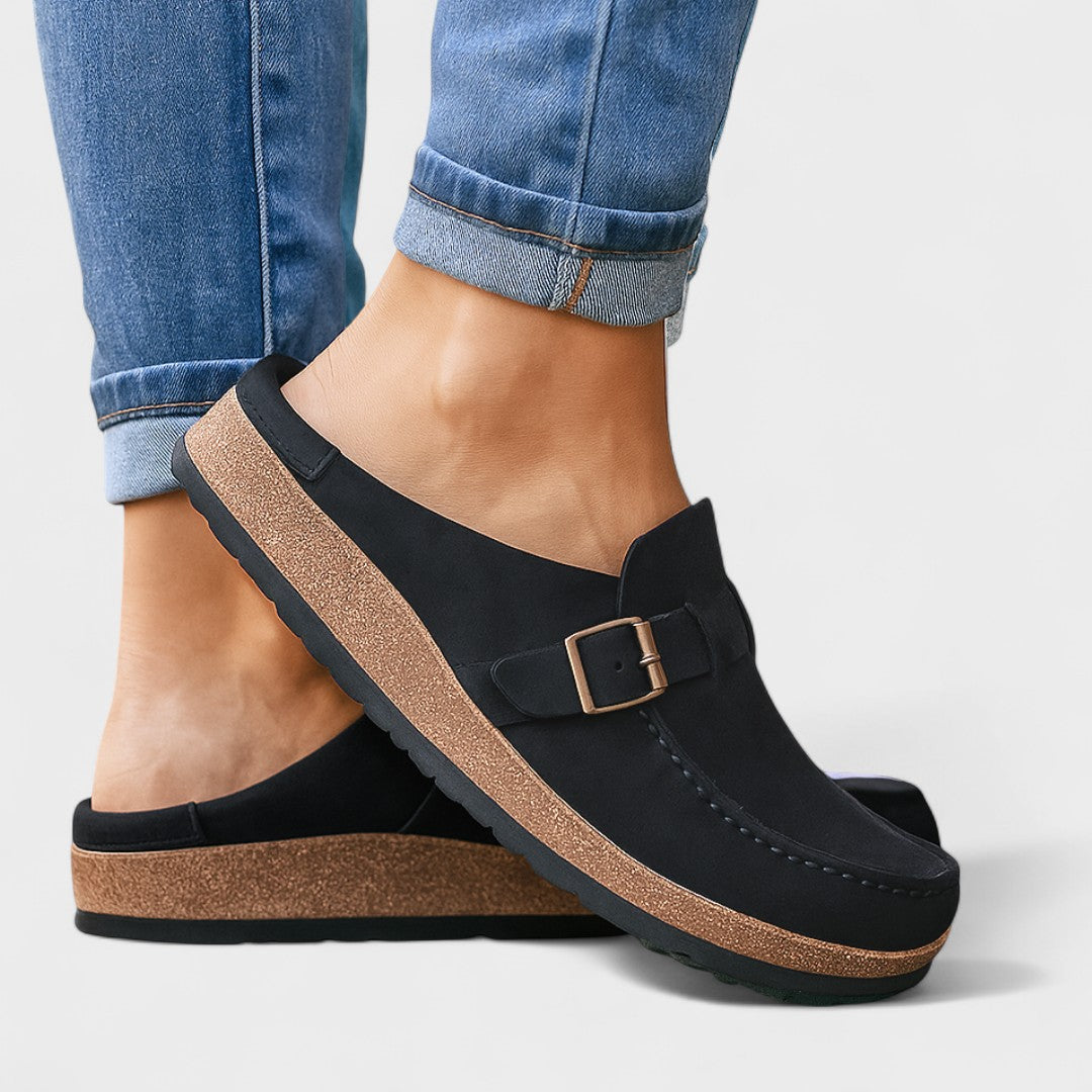Inês | Mocasines de Ante con Hebilla