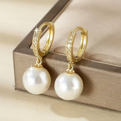 Pendientes Modernos de Perla Colgante