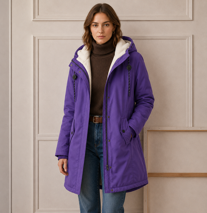 Everest™ | Abrigo Largo con Capucha y Forro Sherpa