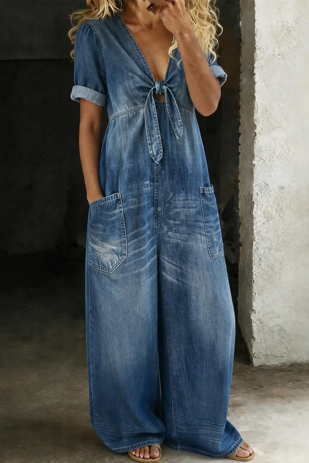 Maya | Jumpsuit Vaquero con Escote en V