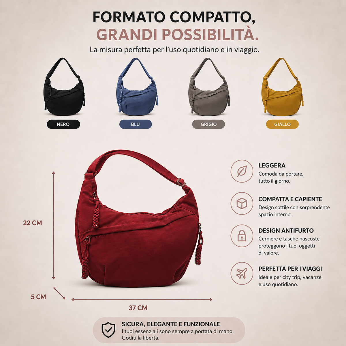 Mara | Bolso de Hombro Azul