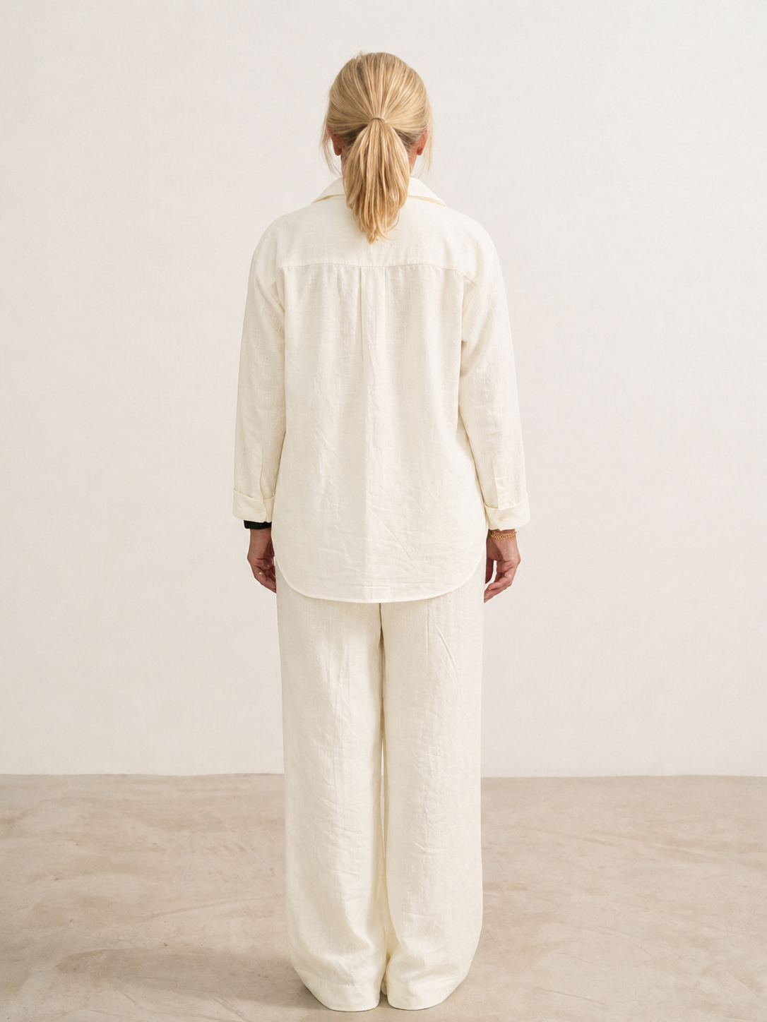 Vivian | Women's Casual Button-Down Shirt and Wide-Leg Pants Set