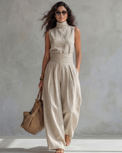 María | Conjunto de Pantalones Anchos Elegantes y Top