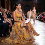 Helena | Vestido de Gala en Tul con Estampado Acuarelado