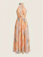 Esther - Vestido Halter con Estampado Acuarela ElenaDuval