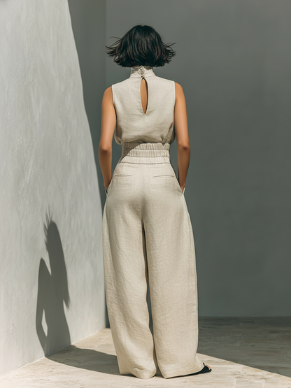 María | Conjunto de Pantalones Anchos Elegantes y Top