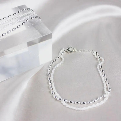 Amparo | Set de Pulseras Plateadas Elegantes con Circonitas