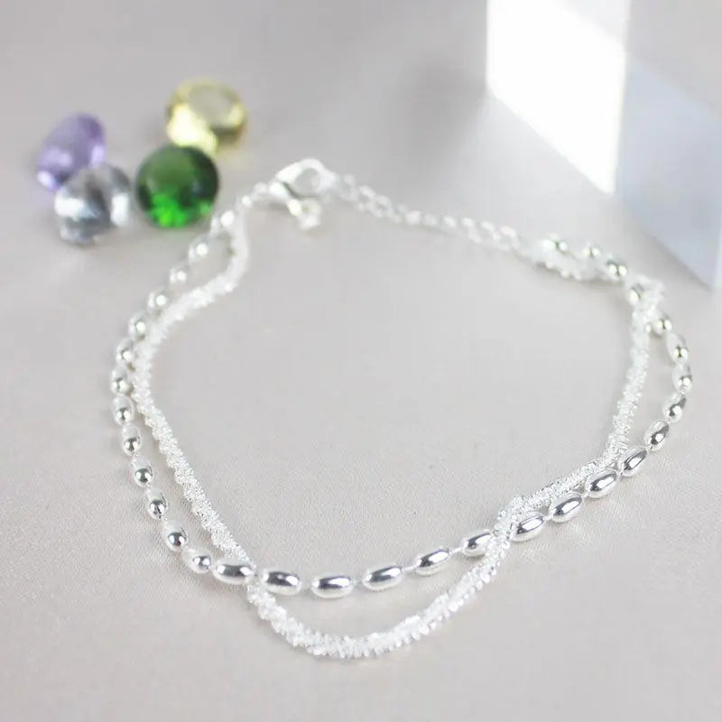 Amparo | Set de Pulseras Plateadas Elegantes con Circonitas