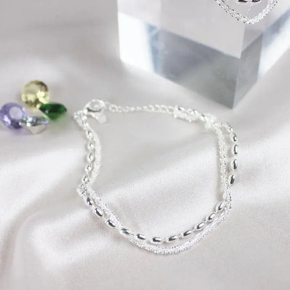 Amparo | Set de Pulseras Plateadas Elegantes con Circonitas