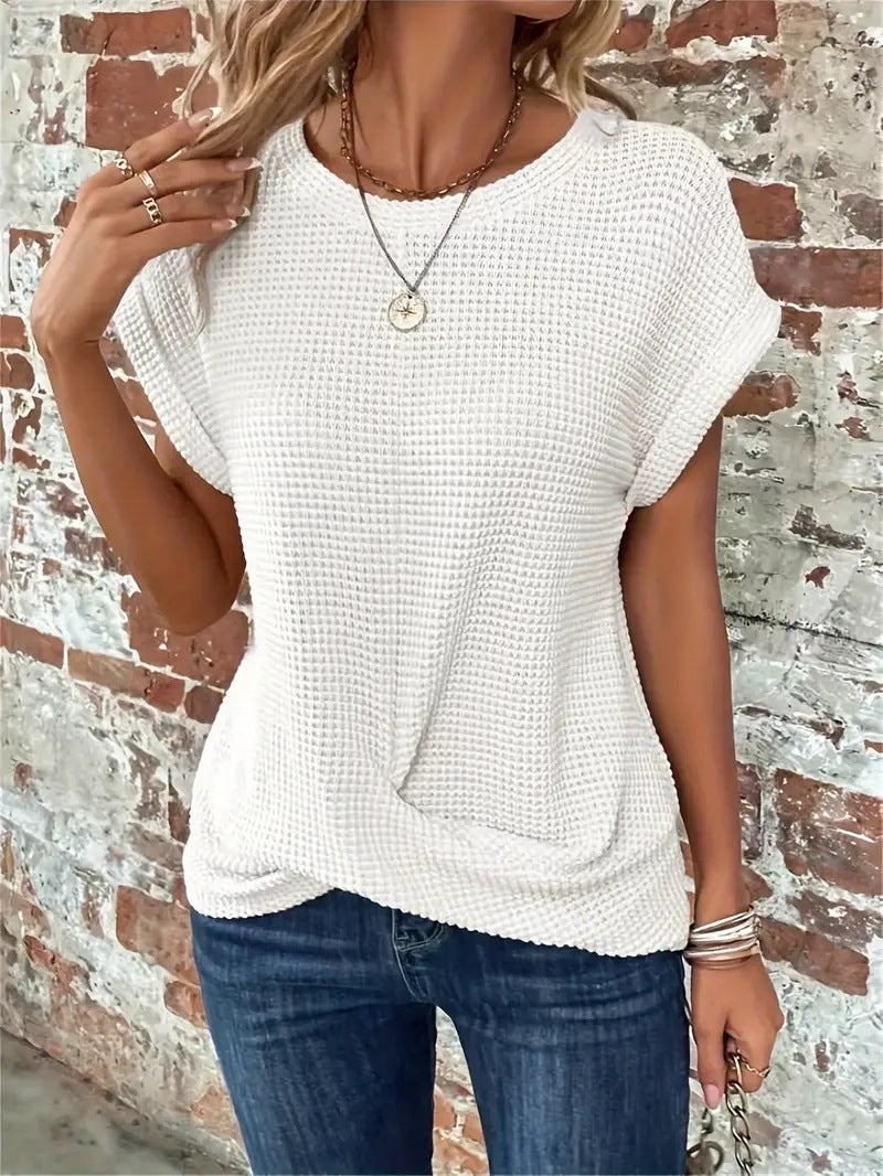 Sylvia™ | Waffle Knit Casual Tee