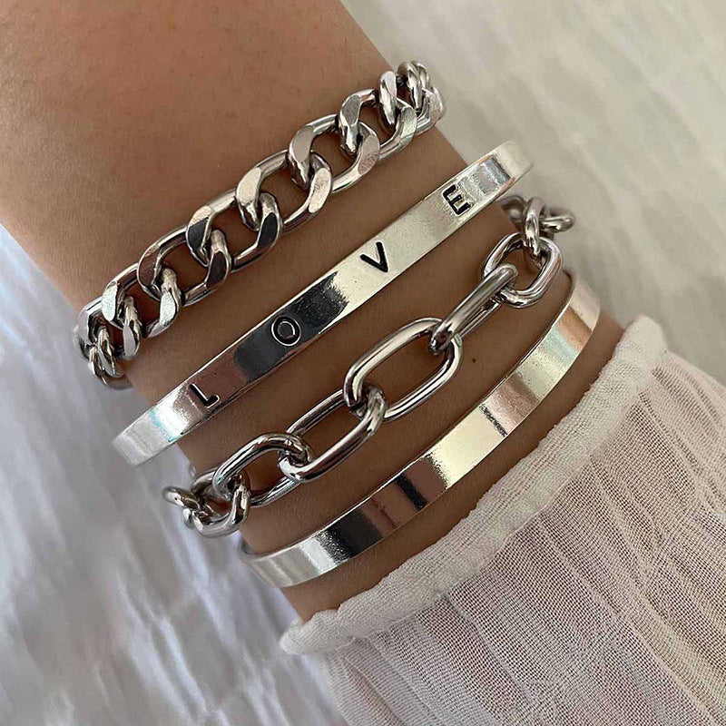 Elan Mercer Pulsera Set | Oro Blanco