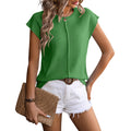Penny | Women's Cap Sleeveless Top Button Neck Summer