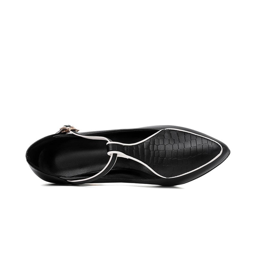Aurora | Zapatos de Salón con Tira en T y Detalle Joya