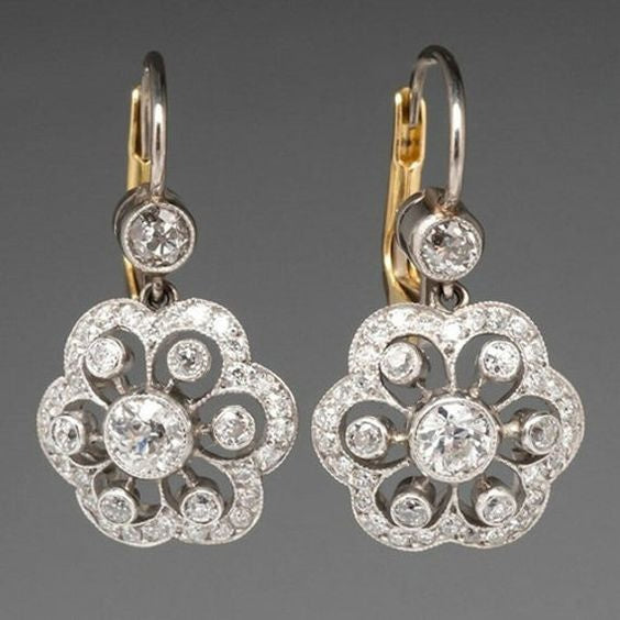 Magdalena - Pendientes vintage con mandala de cristal
